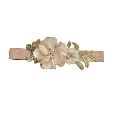 Banda Flor de Encaje Beige