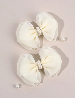 Moño Perlas Organza