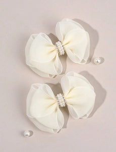 Moño Perlas Organza