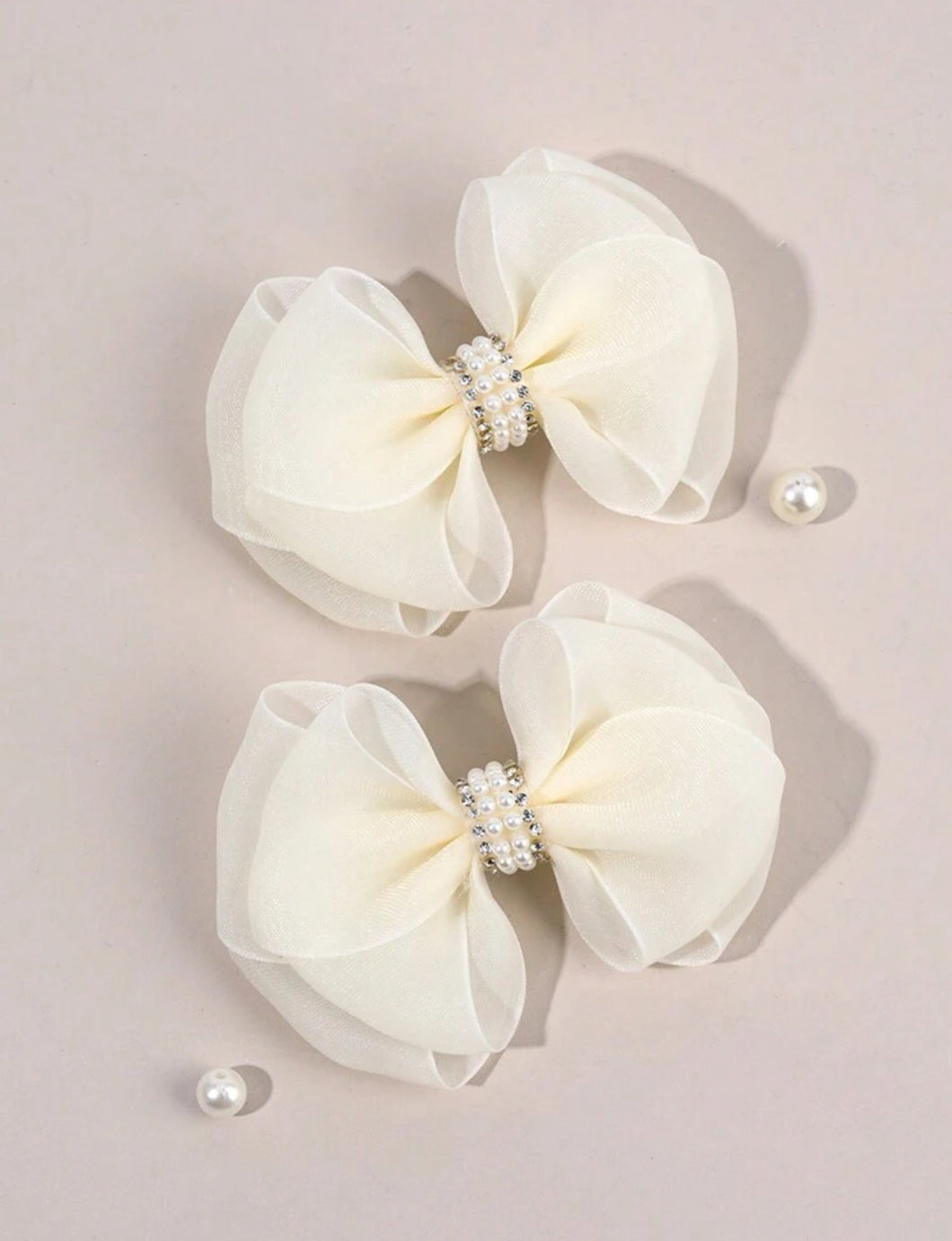 Moño Perlas Organza