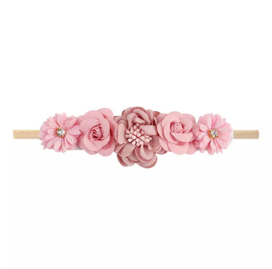 Banda delgada flores rosa palo