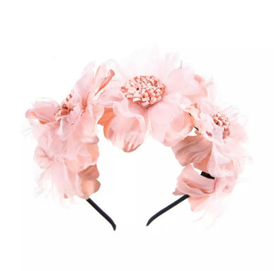 Diadema Flor Rosa Palo